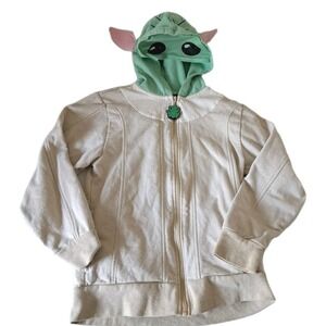 Disney Star Wars Mandalorian Baby Yoda Boys M Full Zip Hoodie Jacket Frog
